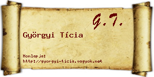 Györgyi Tícia névjegykártya